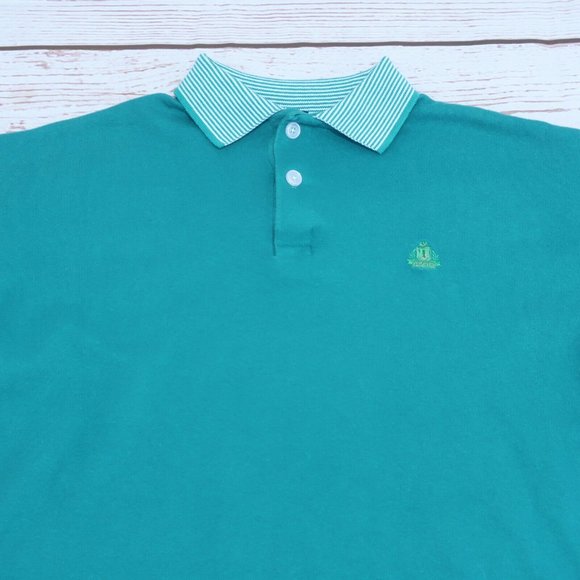 Vintage Izod Medium Green Thick Cotton Golf Polo Shirt - Picture 3 of 7